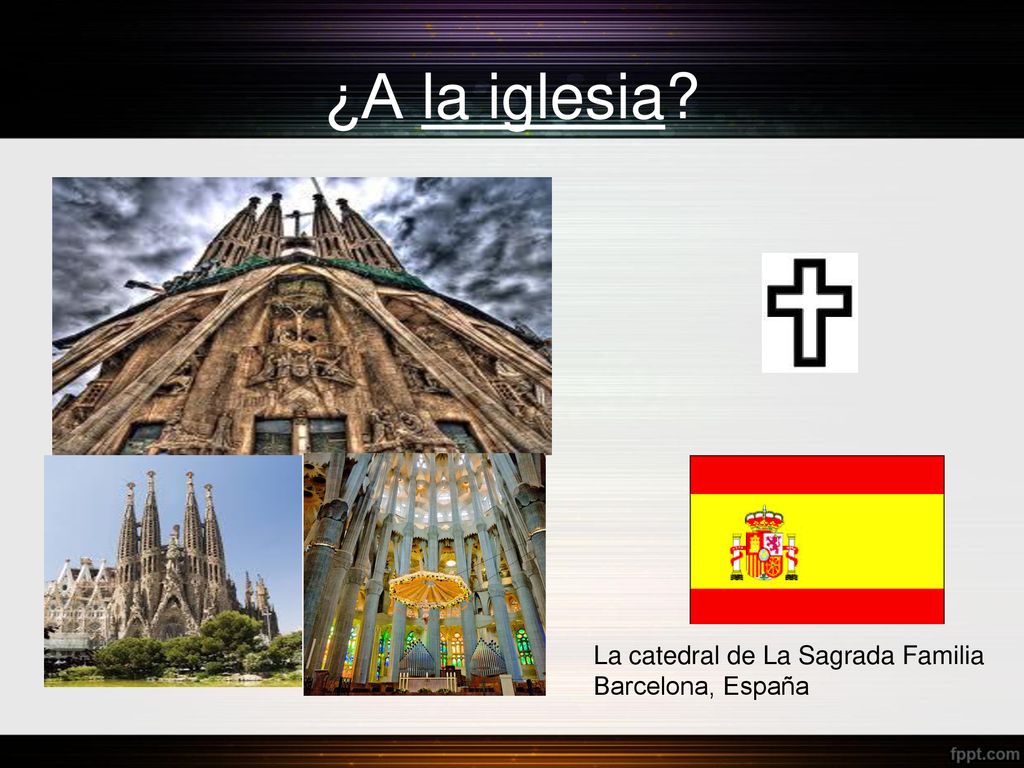 ¿A la iglesia La catedral de La Sagrada Familia Barcelona, España