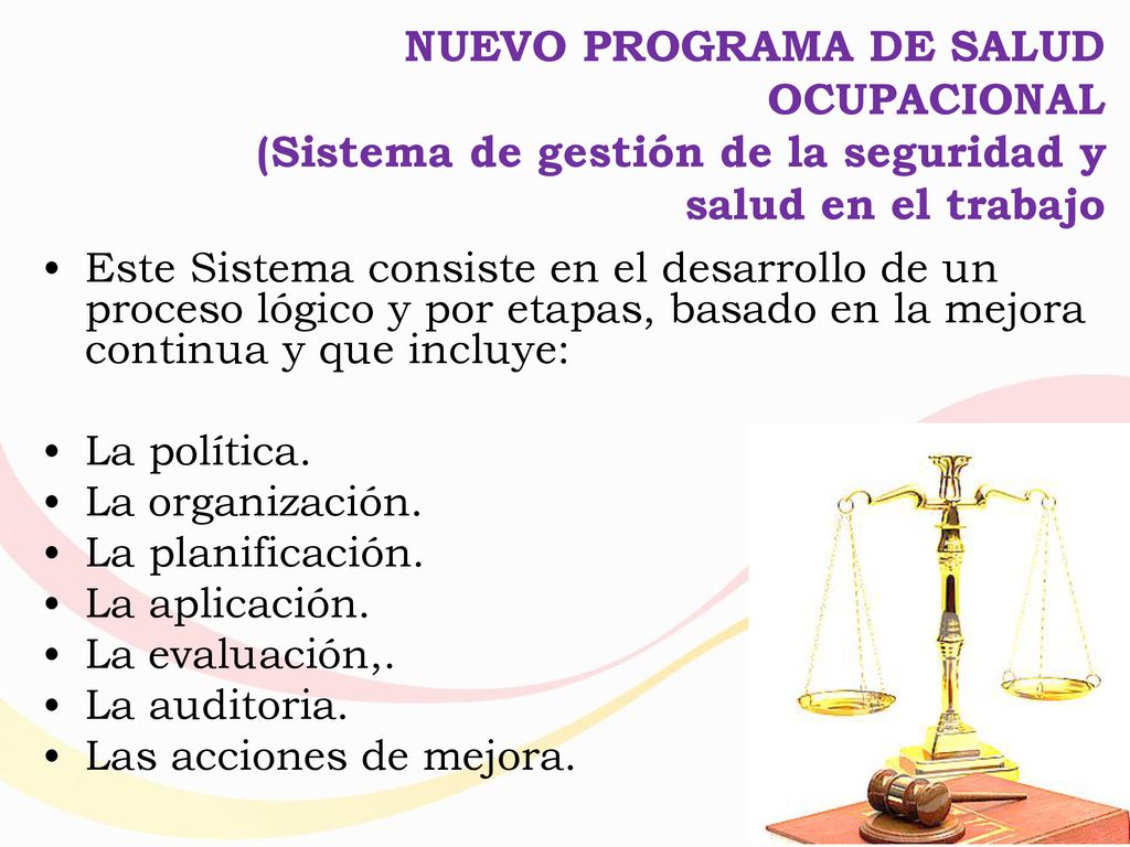 NUEVO PROGRAMA DE SALUD OCUPACIONAL (Sistema de gestión de la seguridad y salud en el trabajo