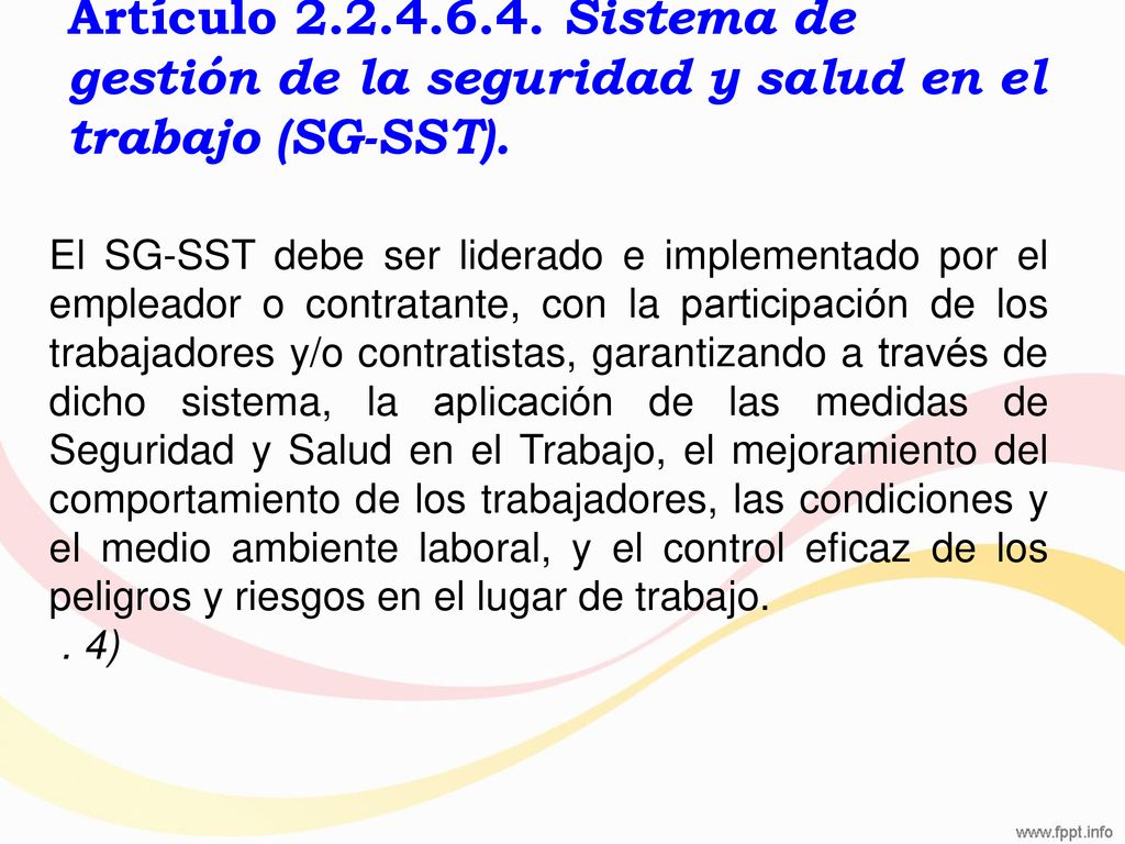 Artículo Sistema de gestión de la seguridad y salud en el trabajo (SG-SST).