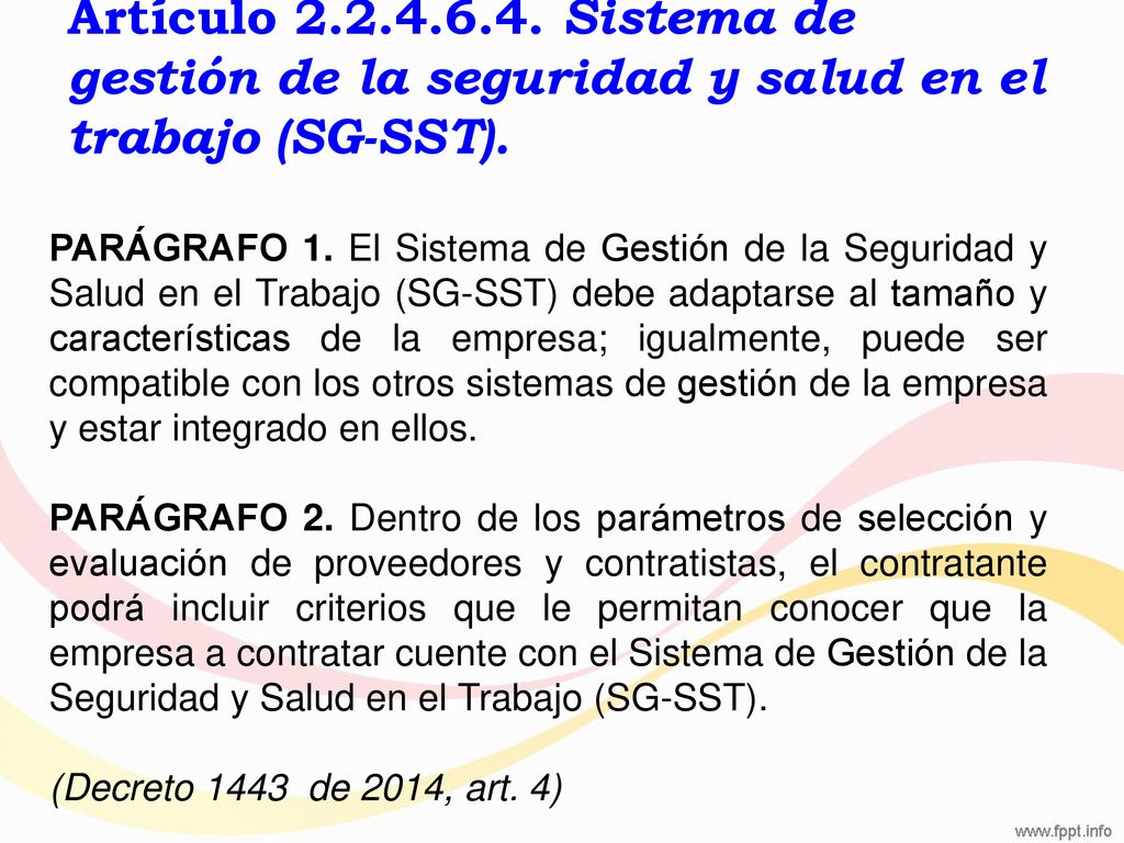 Artículo Sistema de gestión de la seguridad y salud en el trabajo (SG-SST).