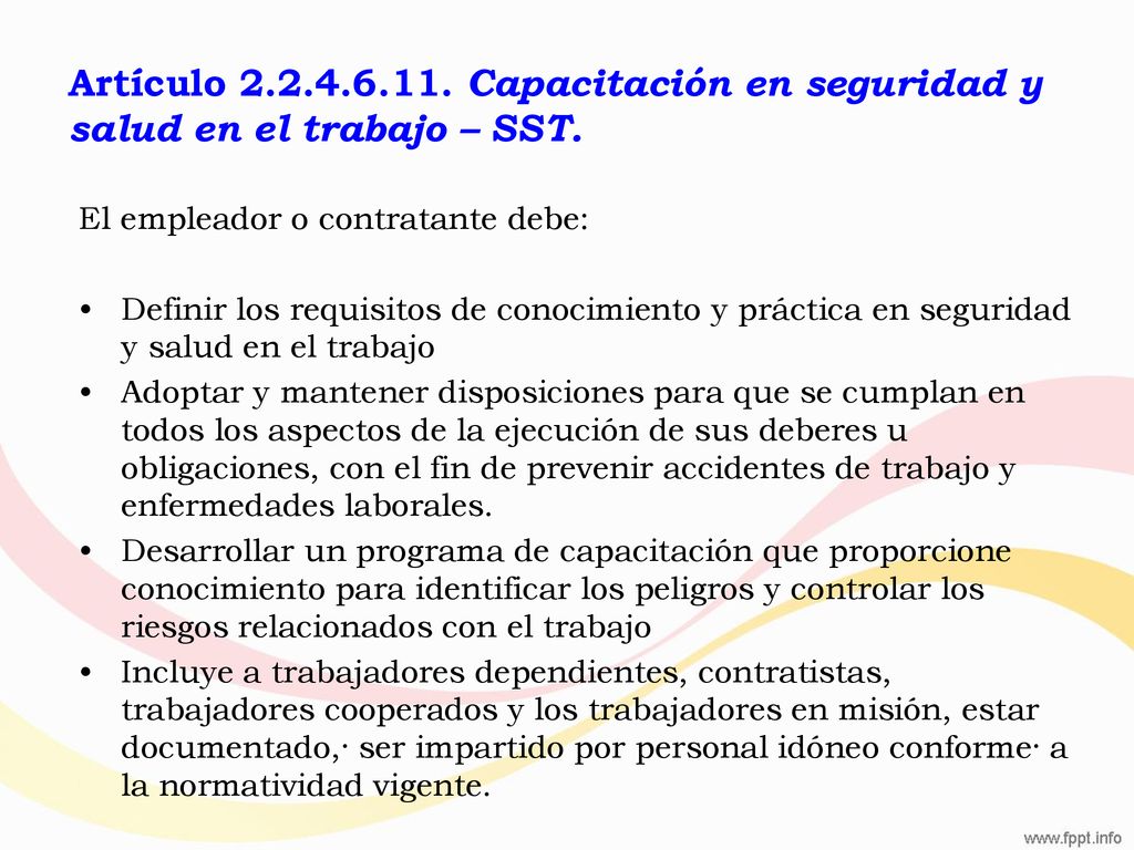 Artículo Capacitación en seguridad y salud en el trabajo – SST.