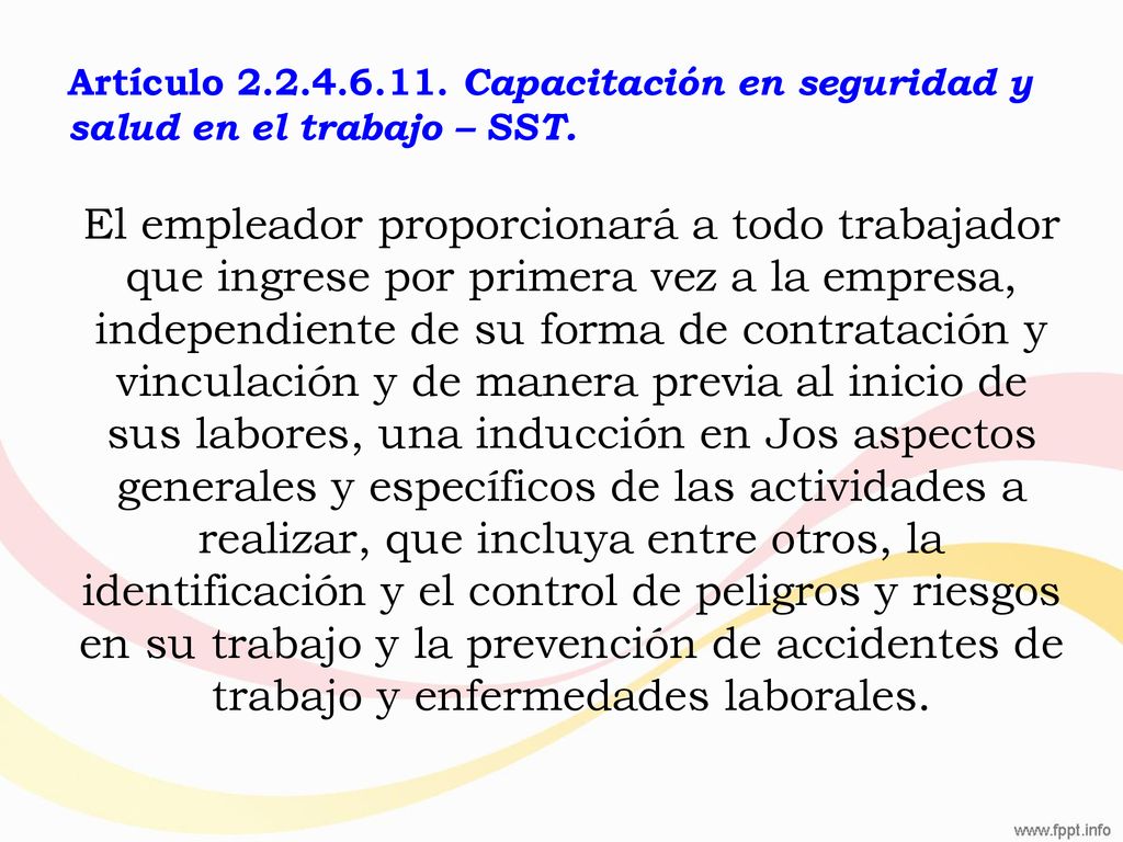 Artículo Capacitación en seguridad y salud en el trabajo – SST.