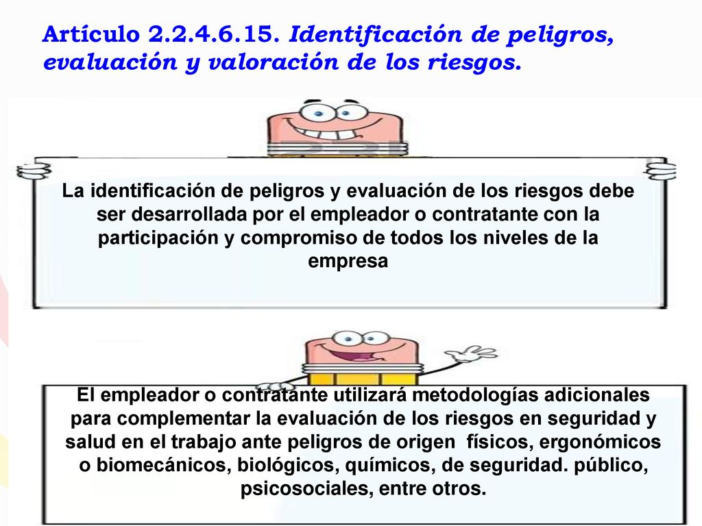 Artículo Identificación de peligros, evaluación y valoración de los riesgos.