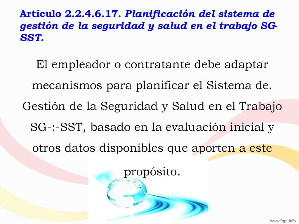 Artículo Planificación del sistema de gestión de la seguridad y salud en el trabajo SG-SST.