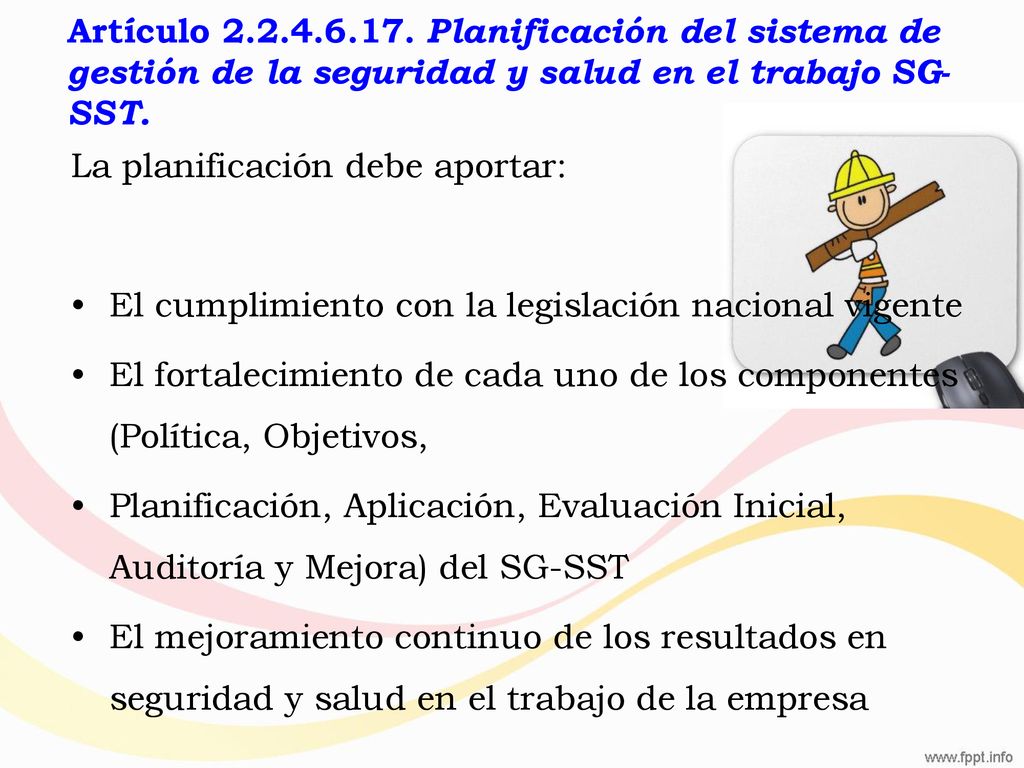 Artículo Planificación del sistema de gestión de la seguridad y salud en el trabajo SG-SST.