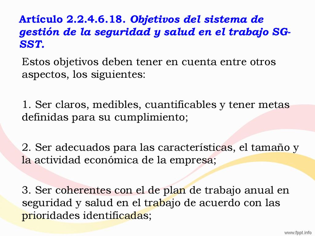 Artículo Objetivos del sistema de gestión de la seguridad y salud en el trabajo SG-SST.