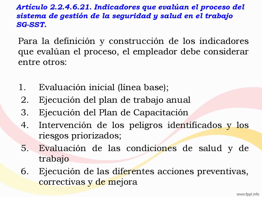 Artículo Indicadores que evalúan el proceso del sistema de gestión de la seguridad y salud en el trabajo SG-SST.