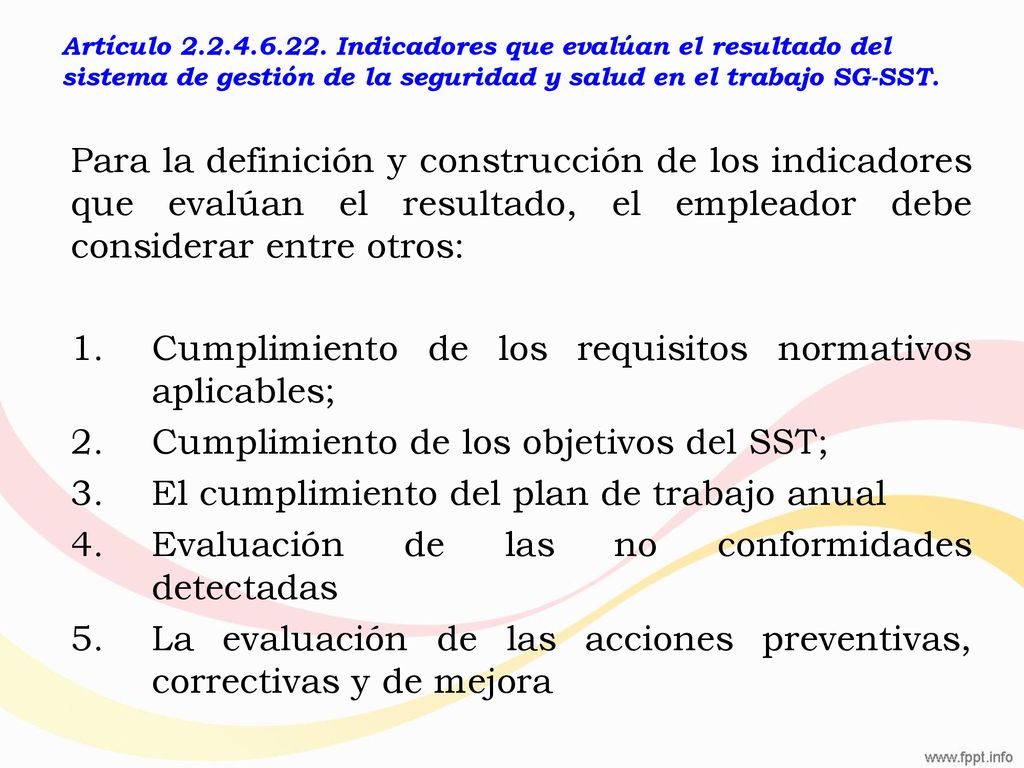 Artículo Indicadores que evalúan el resultado del sistema de gestión de la seguridad y salud en el trabajo SG-SST.