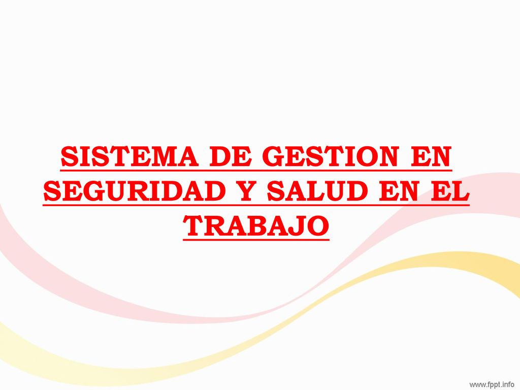SISTEMA DE GESTION EN SEGURIDAD Y SALUD EN EL TRABAJO