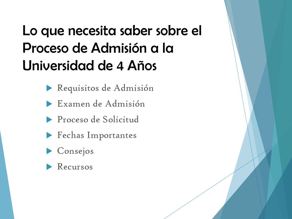Lo que necesita saber sobre el Proceso de Admisión a la Universidad de 4 Años