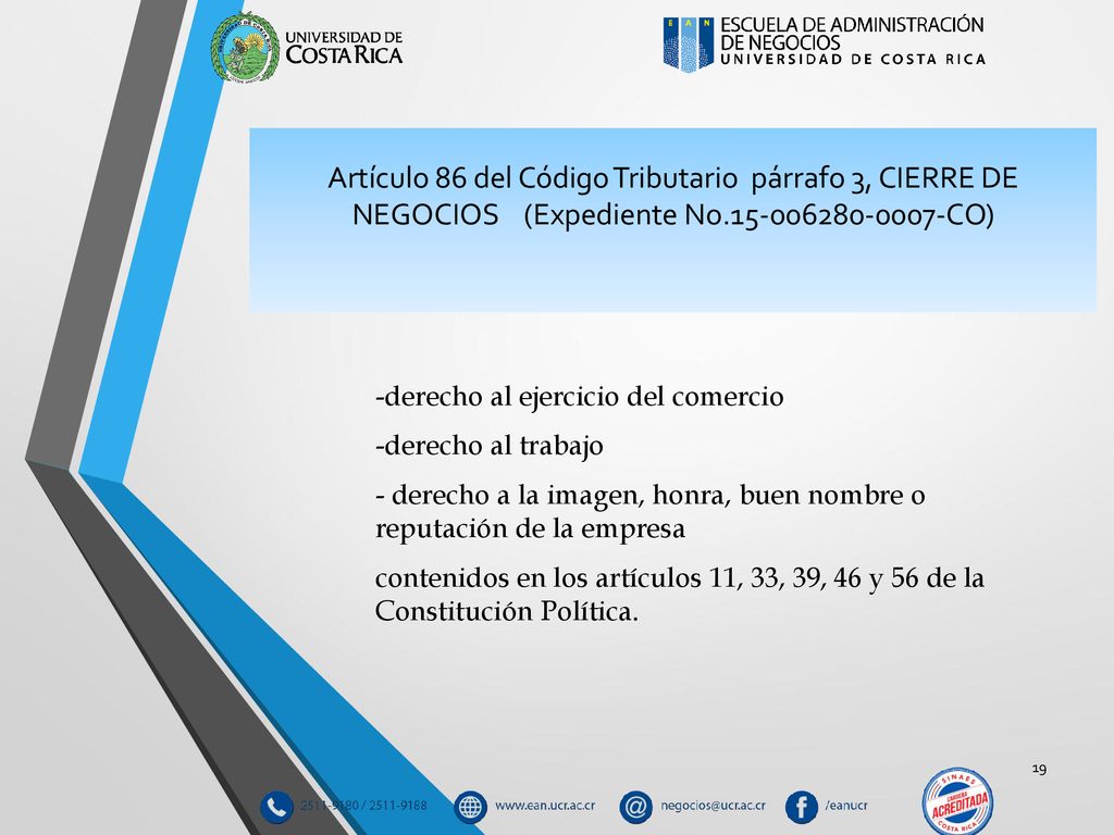 Artículo 86 del Código Tributario párrafo 3, CIERRE DE NEGOCIOS (Expediente No CO)