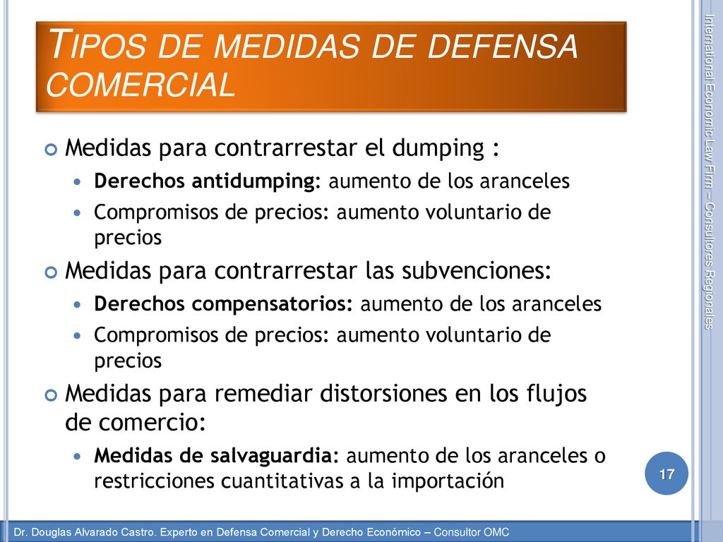 Tipos de medidas de defensa comercial