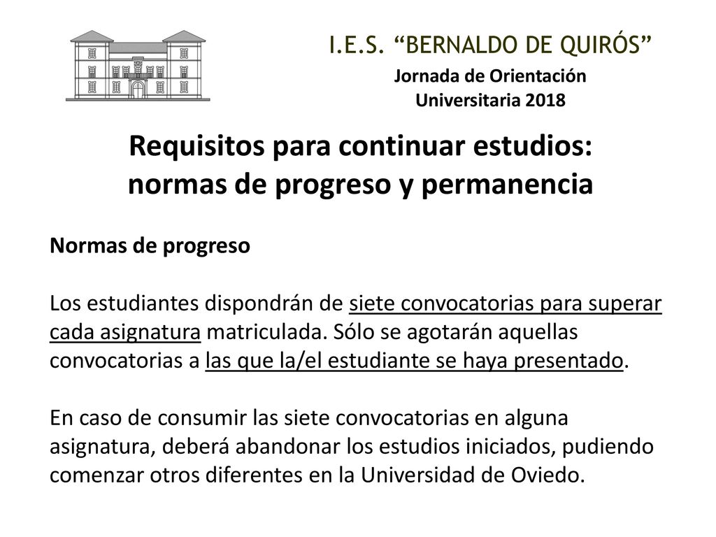 Requisitos para continuar estudios: normas de progreso y permanencia