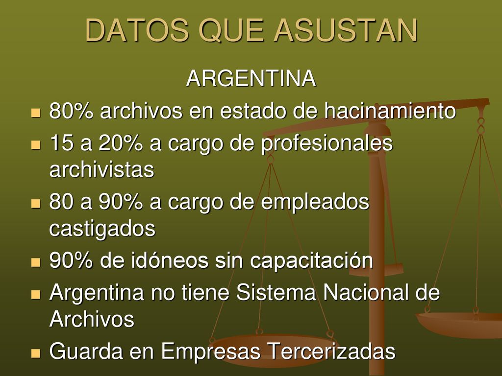 DATOS QUE ASUSTAN ARGENTINA 80% archivos en estado de hacinamiento