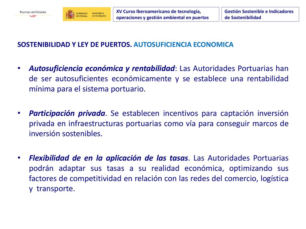 XV Curso Iberoamericano de tecnología, operaciones y gestión ambiental en puertos