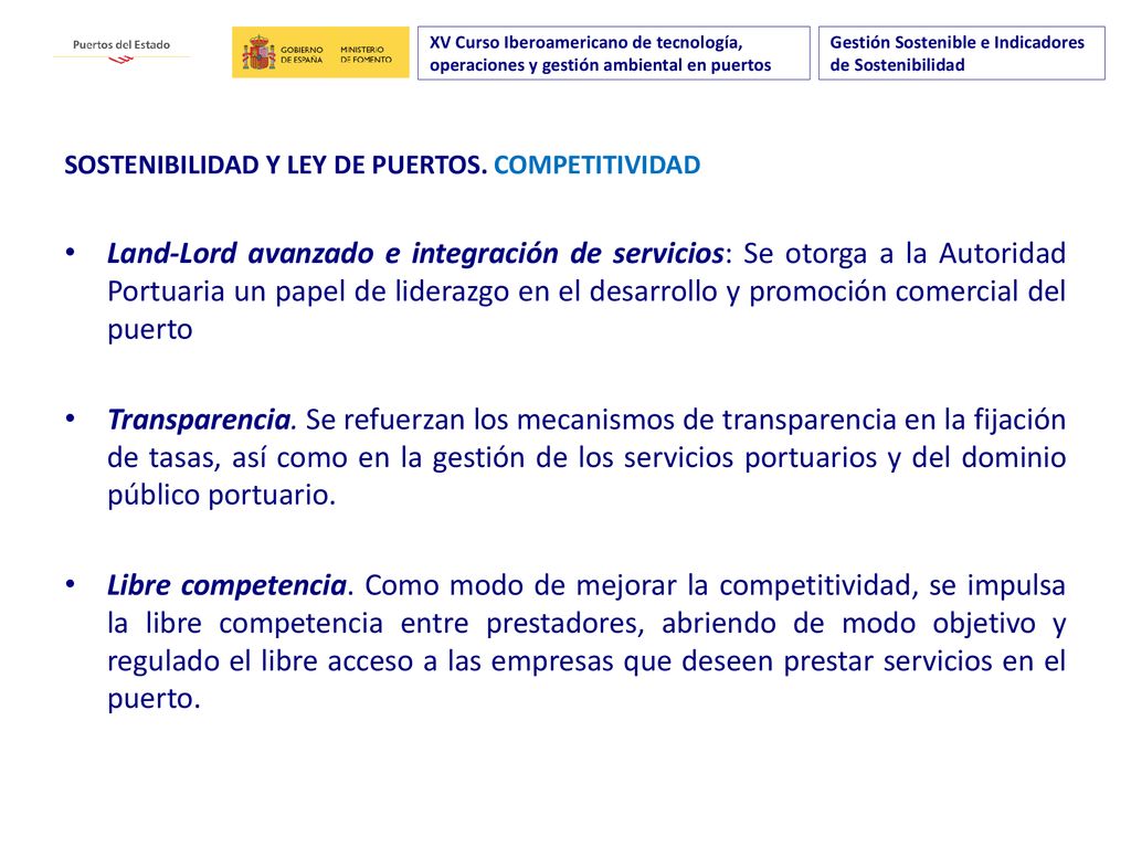 XV Curso Iberoamericano de tecnología, operaciones y gestión ambiental en puertos