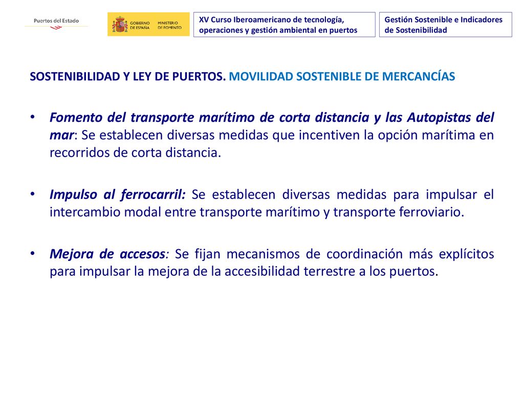 XV Curso Iberoamericano de tecnología, operaciones y gestión ambiental en puertos