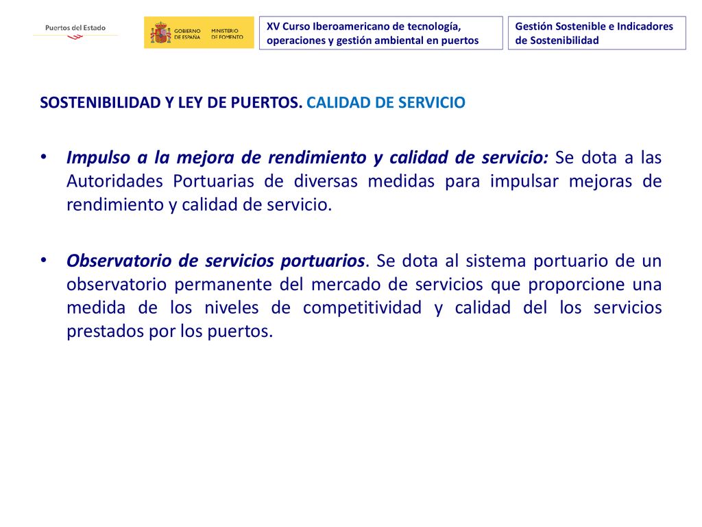 XV Curso Iberoamericano de tecnología, operaciones y gestión ambiental en puertos
