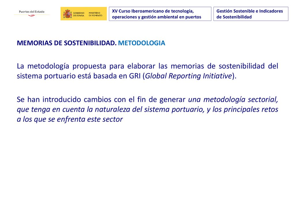 XV Curso Iberoamericano de tecnología, operaciones y gestión ambiental en puertos