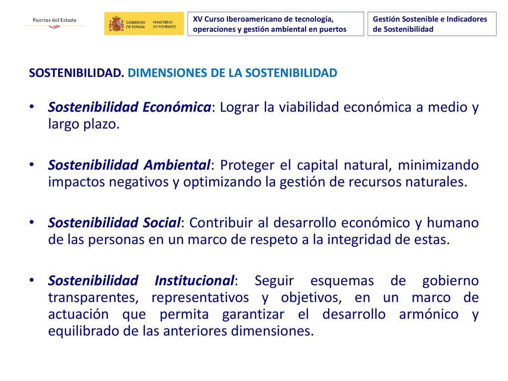 XV Curso Iberoamericano de tecnología, operaciones y gestión ambiental en puertos