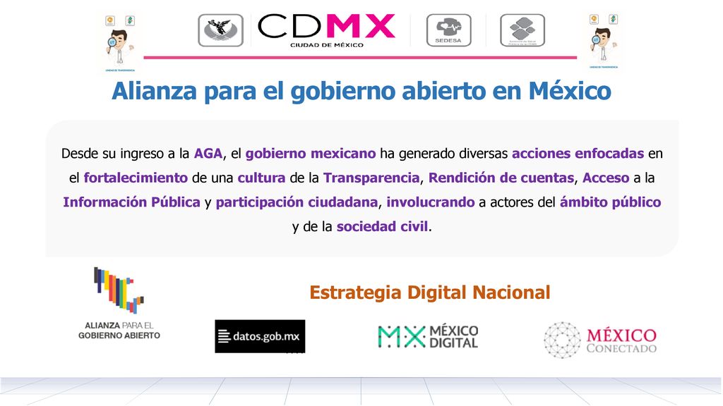 Alianza para el gobierno abierto en México Estrategia Digital Nacional