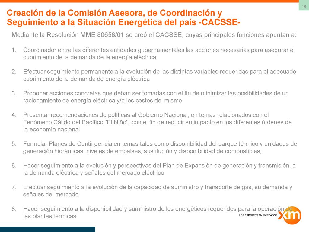 Creación de la Comisión Asesora, de Coordinación y Seguimiento a la Situación Energética del país -CACSSE-