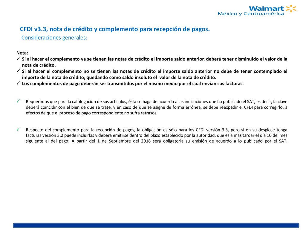 CFDI v3.3, nota de crédito y complemento para recepción de pagos.