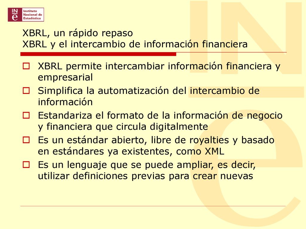 XBRL, un rápido repaso XBRL y el intercambio de información financiera
