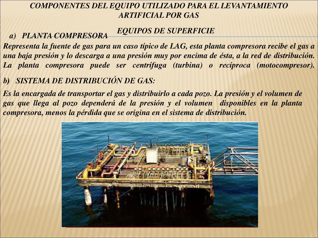 COMPONENTES DEL EQUIPO UTILIZADO PARA EL LEVANTAMIENTO ARTIFICIAL POR GAS
