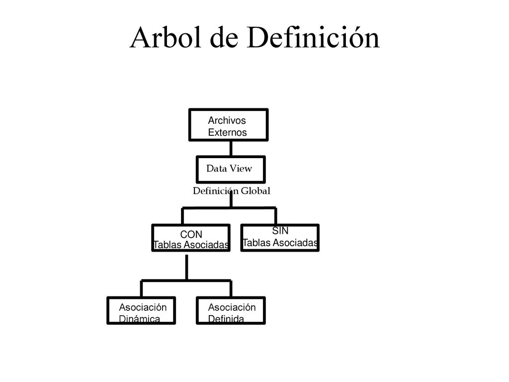 Arbol de Definición Archivos Externos Data View Definición Global SIN