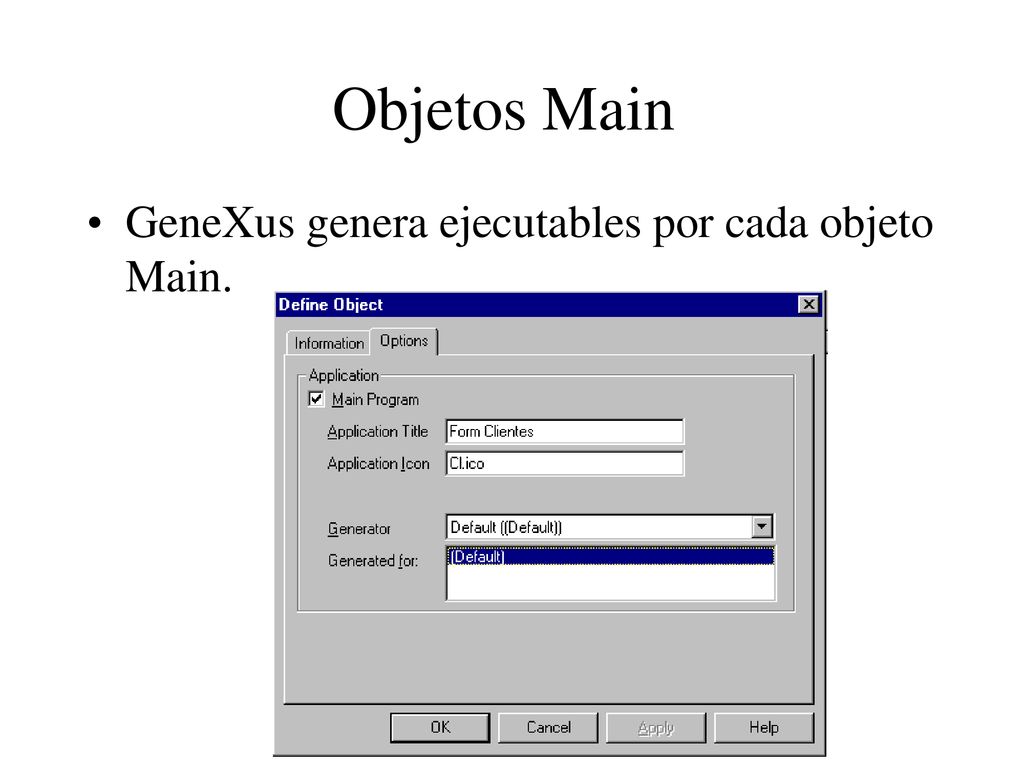 Objetos Main GeneXus genera ejecutables por cada objeto Main.