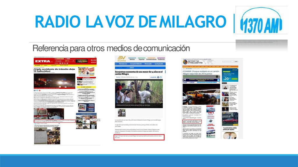 RADIO LA VOZ DE MILAGRO Referencia para otros medios de comunicación
