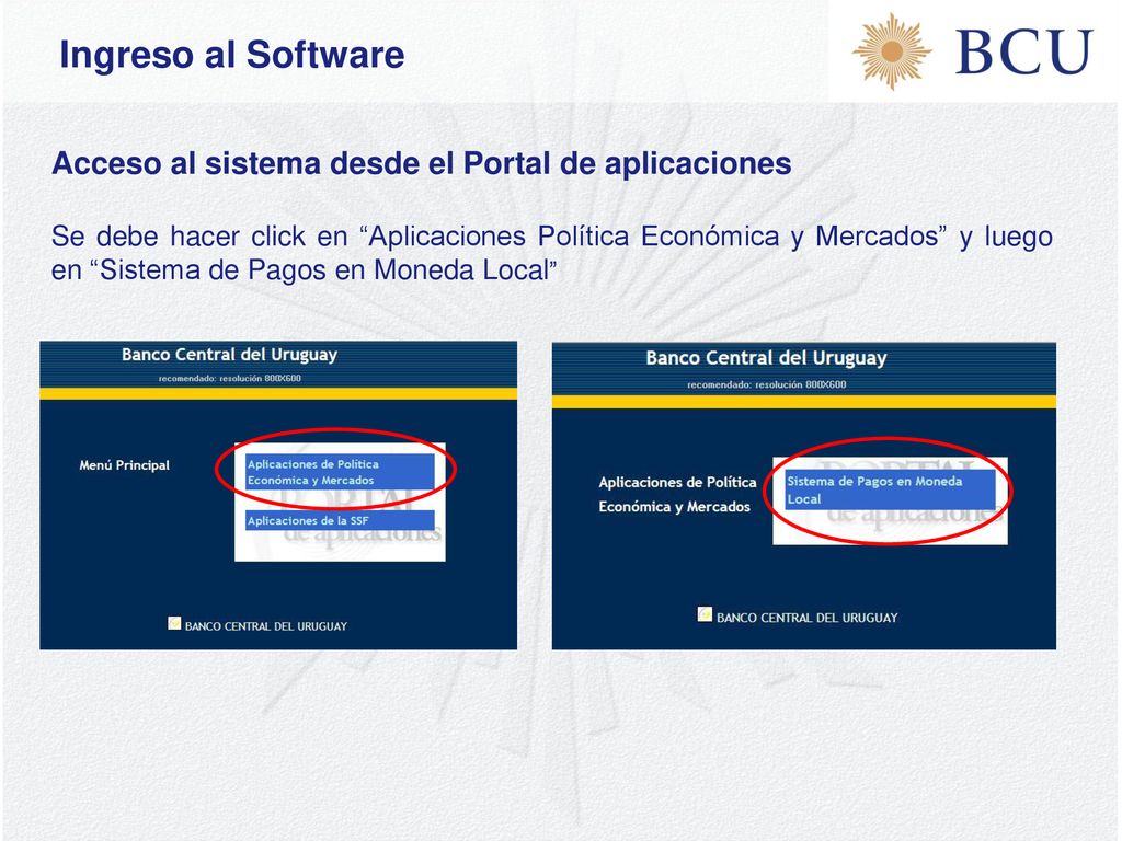 Ingreso al Software Acceso al sistema desde el Portal de aplicaciones