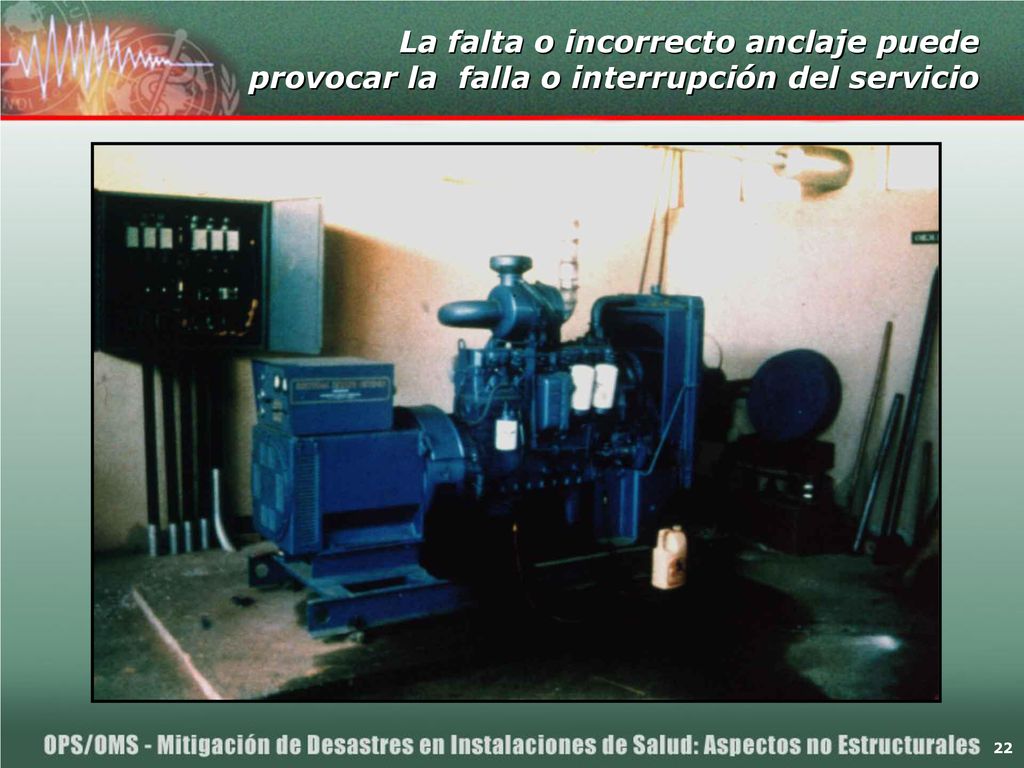 La falta o incorrecto anclaje puede provocar la falla o interrupción del servicio