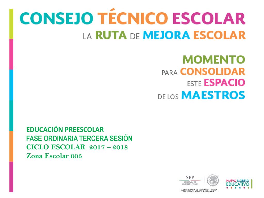 EDUCACIÓN PREESCOLAR FASE ORDINARIA TERCERA SESIÓN CICLO ESCOLAR 2017 – 2018 Zona Escolar 005