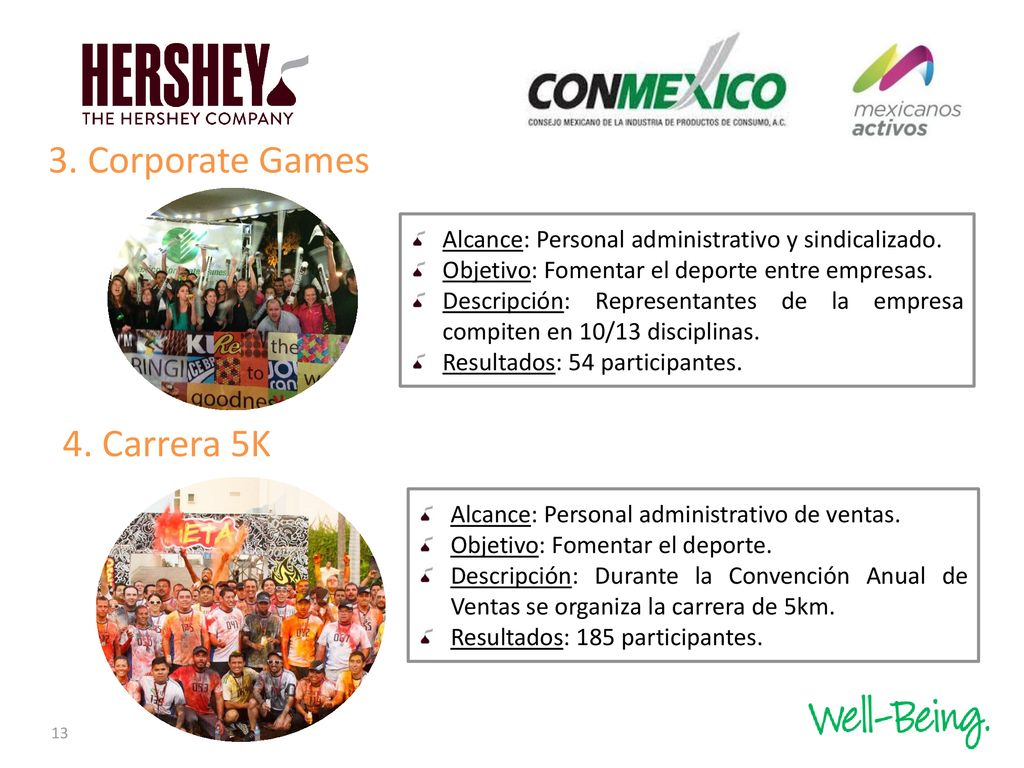 3. Corporate Games 4. Carrera 5K