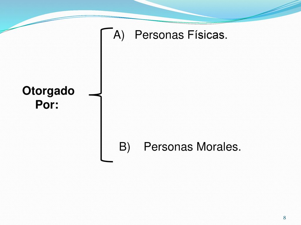 A) Personas Físicas. Otorgado Por: B) Personas Morales.
