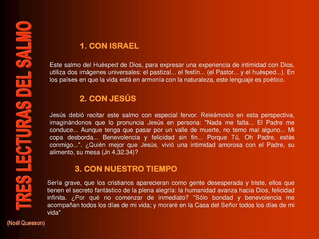 1. CON ISRAEL 2. CON JESÚS 3. CON NUESTRO TIEMPO