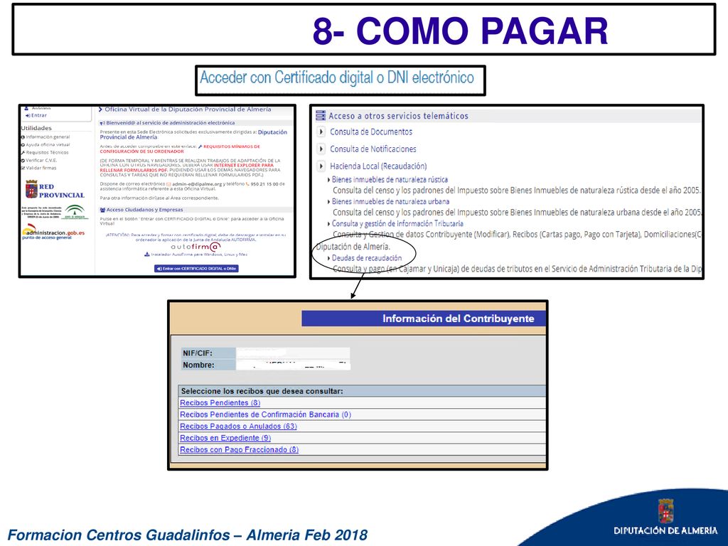 8- COMO PAGAR Formacion Centros Guadalinfos – Almeria Feb 2018