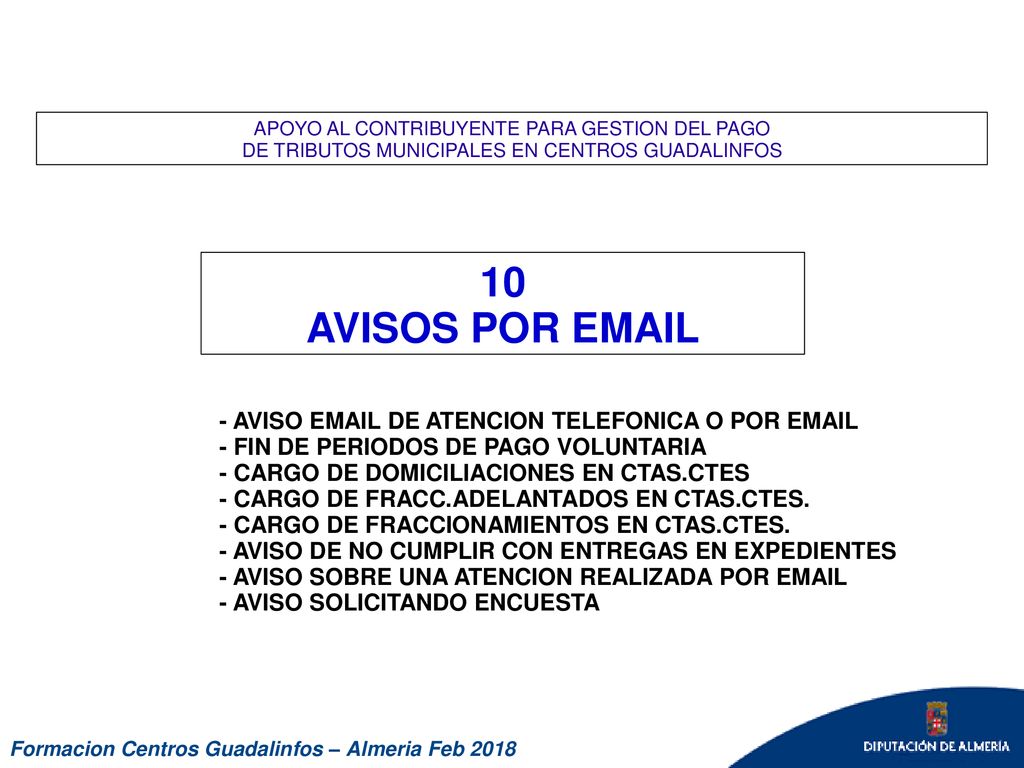 10 AVISOS POR  - AVISO  DE ATENCION TELEFONICA O POR