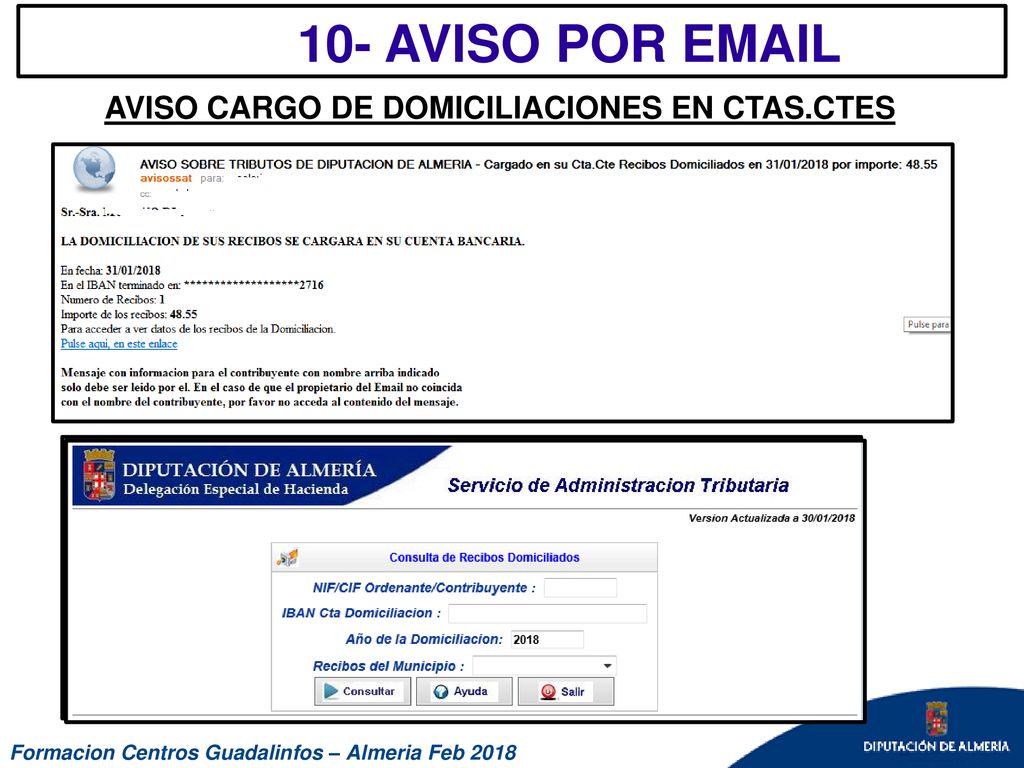 10- AVISO POR  AVISO CARGO DE DOMICILIACIONES EN CTAS.CTES