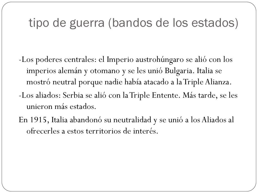tipo de guerra (bandos de los estados)