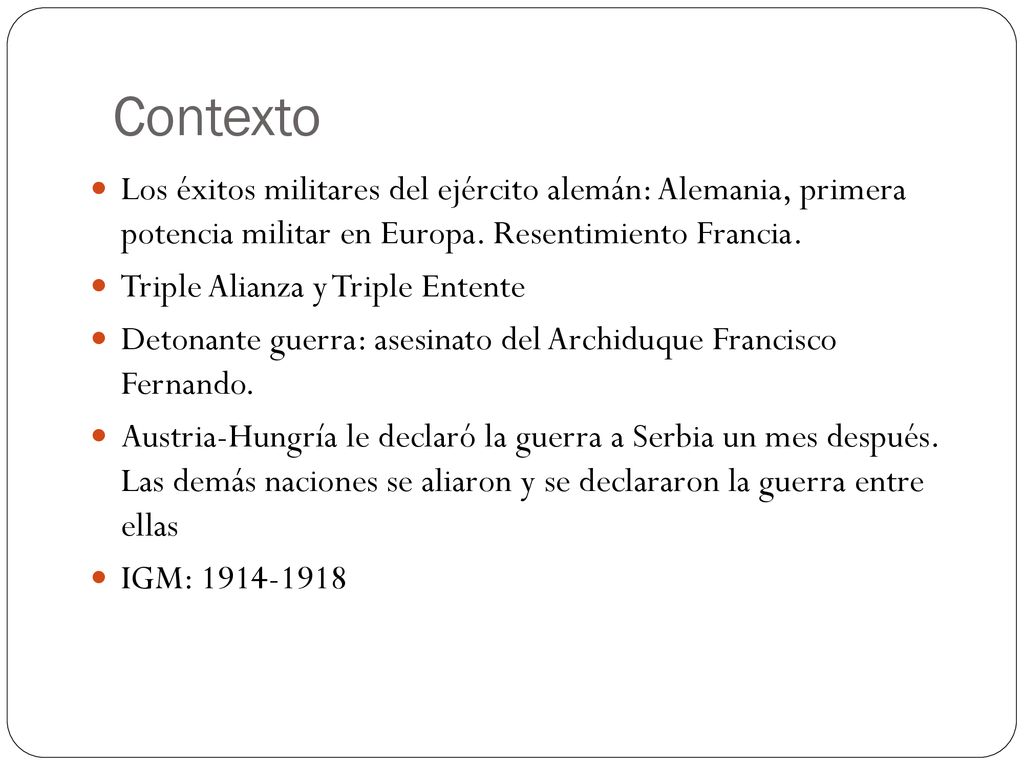 Contexto Los éxitos militares del ejército alemán: Alemania, primera potencia militar en Europa. Resentimiento Francia.