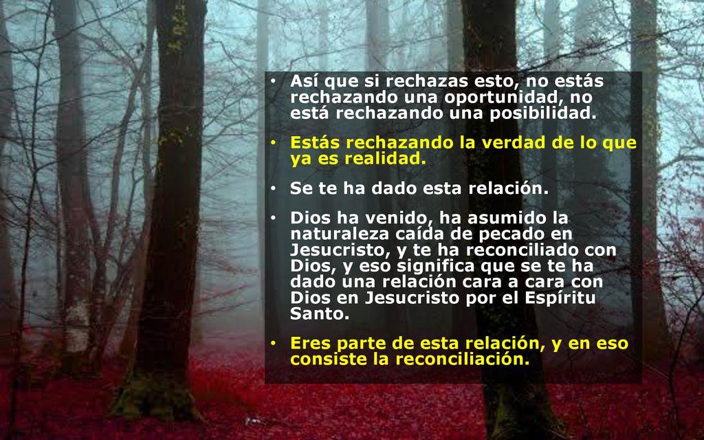 Así que si rechazas esto, no estás rechazando una oportunidad, no está rechazando una posibilidad.