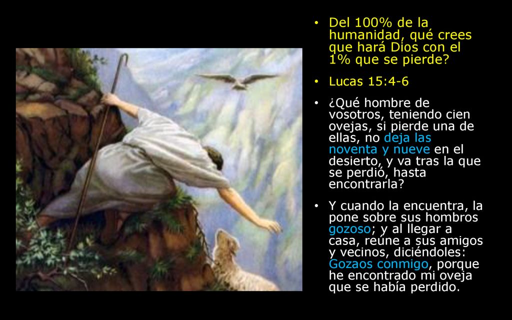 Del 100% de la humanidad, qué crees que hará Dios con el 1% que se pierde