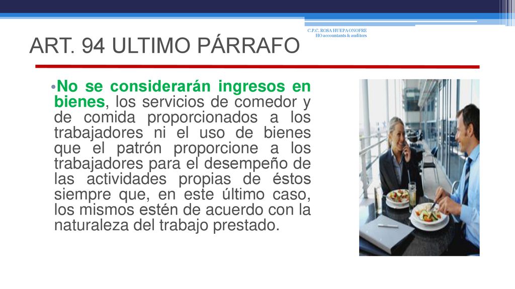 ART. 94 ULTIMO PÁRRAFO C.P.C. ROSA HUEPA ONOFRE HO accountants & auditors.