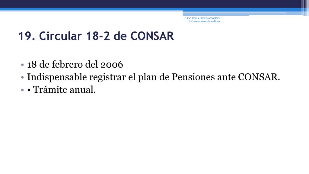 19. Circular 18-2 de CONSAR 18 de febrero del 2006