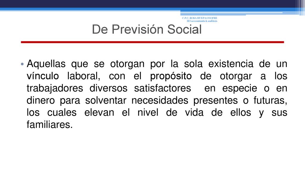 De Previsión Social C.P.C. ROSA HUEPA ONOFRE HO accountants & auditors.
