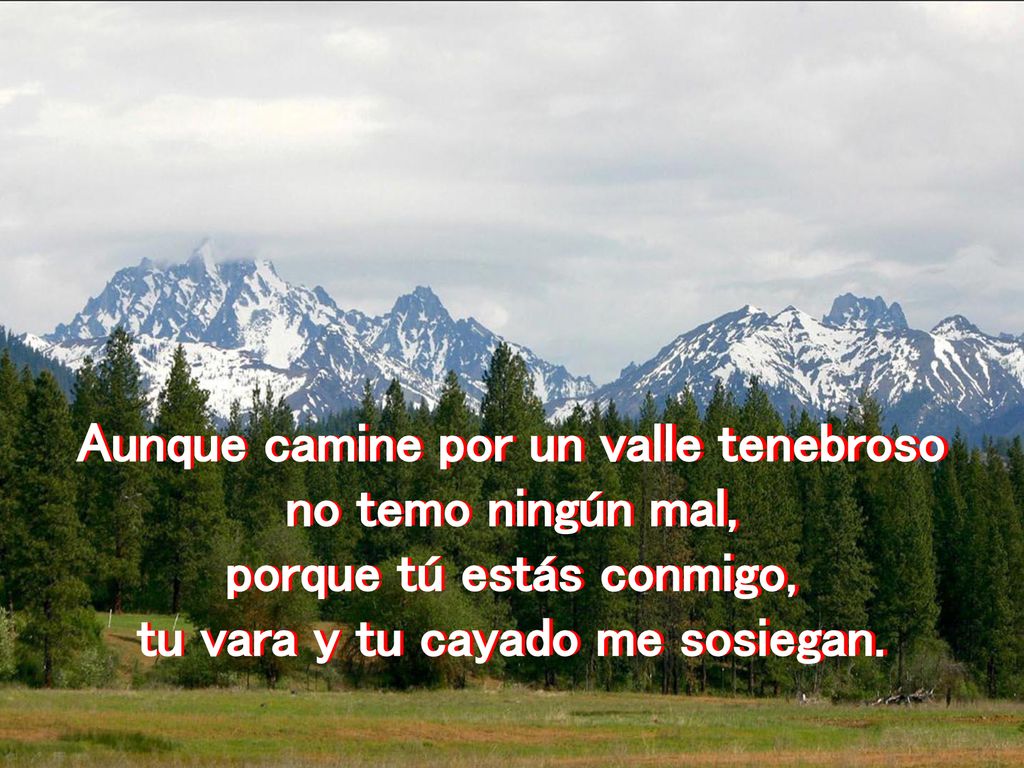Aunque camine por un valle tenebroso no temo ningún mal,