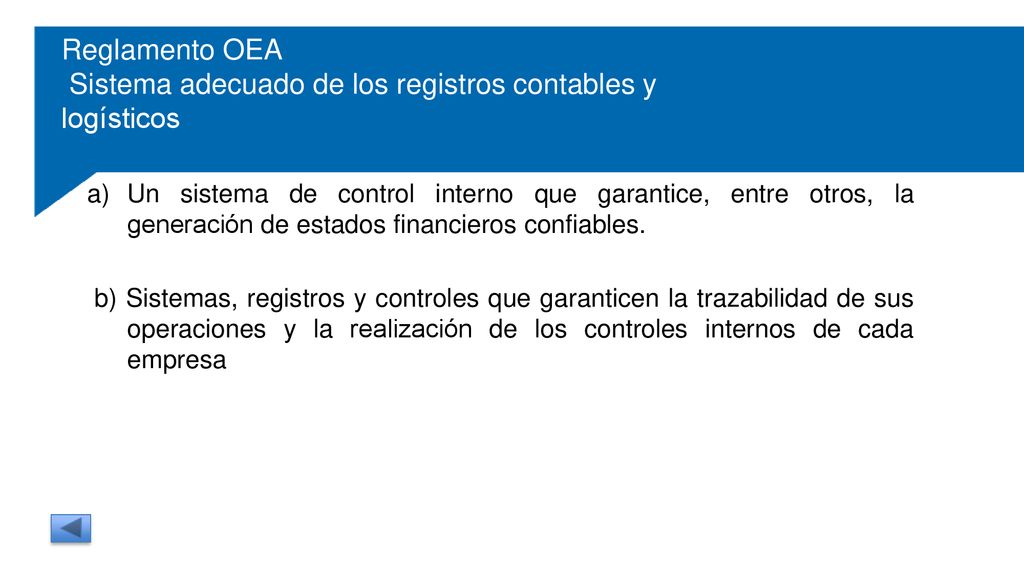 Reglamento OEA Sistema adecuado de los registros contables y logísticos